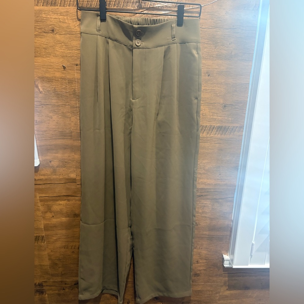 HALARA Wide Leg Pants in Olive Green waist 14 - Picture 2 of 6